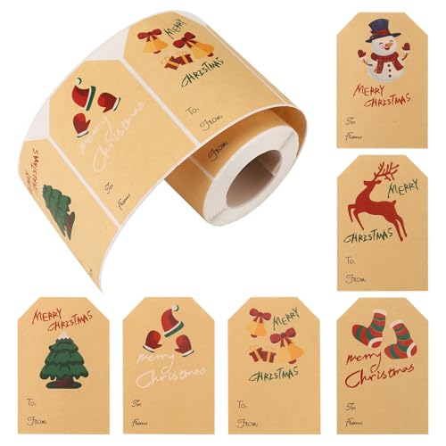 Steowsey Weihnachtsetiketten-Aufkleber, Weihnachtsgeschenketiketten-Aufkleber, 250 StüCk/Rolle, Weihnachtsgeschenketiketten, Urlaubsgeschenk-Aufkleber, 6 Stile Steowsey Weihnachtsetiketten-Aufkleber, Weihnachtsgeschenketiketten-Aufkleber, 250 StüCk/Rolle, Weihnachtsgeschenketiketten, Urlaubsgeschenk-Aufkleber, 6 Stile von Steowsey