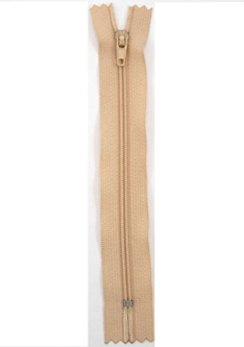 Stephanoise Reißverschluß, Kunststoff, beige, Kleider, Zipper, nähen, Spiral, 1 Stück (40cm) von Stephanoise