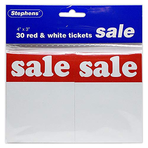 Stephens 371250 4 x 3 Zoll Ticket – Rot/Weiß (30 Stück) von Stephens
