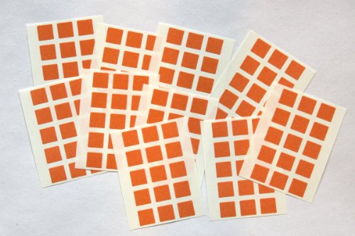 150 Sticker / Aufkleber, rote Quadrate, zum Markieren orange von SteveStickers