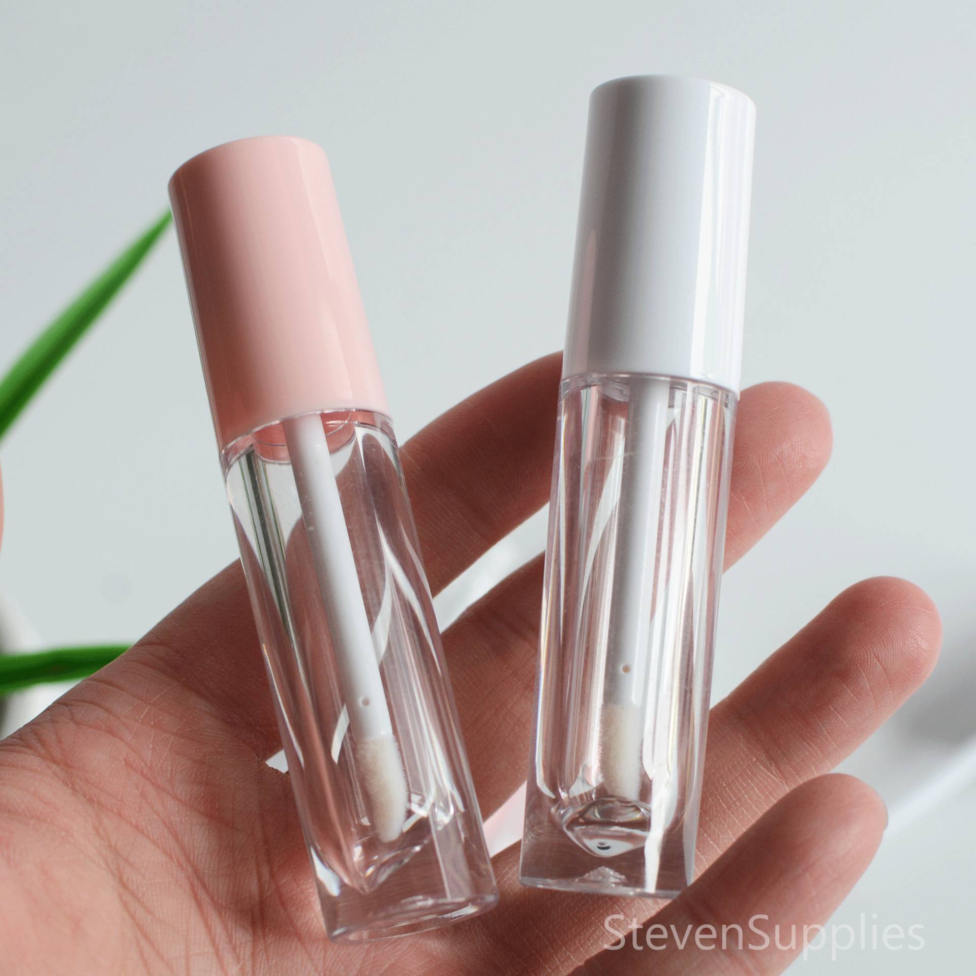 1-200 St. Leere Lippenglanz Schlauch Behälter Weiß/Rosa Kunststoff Kappe Transparent Tube Lippenbalsam Ölphiolen, Großhandel Lipgloss Bulk Order von Stevensupplies