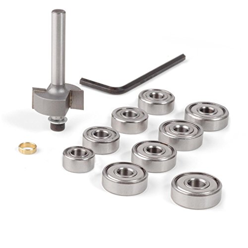 StewMac Gitarrenbindungs-Router-Set Standard Set mit 9 Lagergrößen, Hartmetall, 23.5 mm x 9.52 mm, 2 Fluten, Bündigschnitt von StewMac