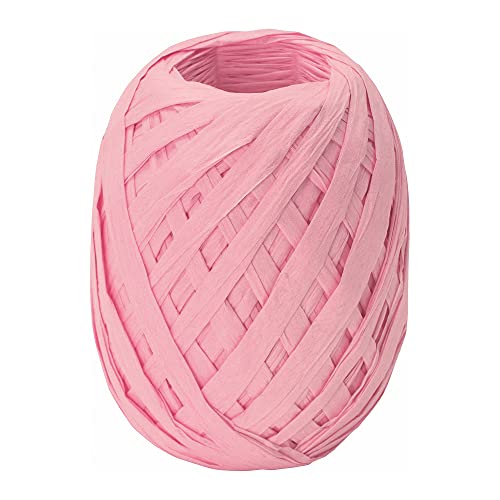 Stewo Raffia Bast Geschenkband,7mm x 30m, rosa hell, Naturbast gefärbt auf Großrolle, zum Verpacken, Basteln, Dekorieren, Flechten von Stewo