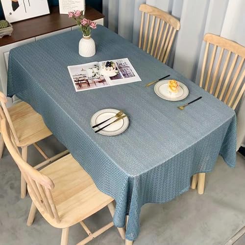 Stfery Tischdecke Quadratisch Abwaschbar 140x140 Grau Blau Tischdecke Modern Polyester Geometrisch Tischdecke Abwaschbar Wasserdicht Dauerhaft für Balkon von Stfery