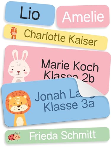 StiKiddo® 145 Stück Namensaufkleber Set für Kinder in der Schule - Personalisierte Aufkleber, Ideal für Stifte & Schulsachen, Made in Germany - Blau von StiKiddo