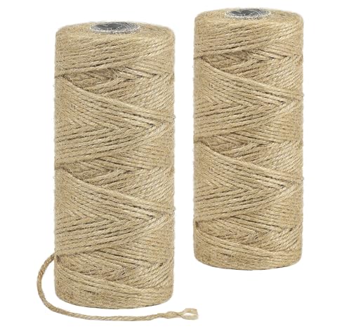 StiVerse Jute-Schnur, 200M Schnur Natur Braun Jute-Kordel, 1.5MM Packschnur Geschenk-Band Bastelschnur Dekokordel, DIY Bastelschnur, Geschenkverpackung, basteln weihnachten deko von StiVerse