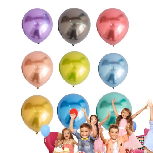 Bunte Metallballons,Metallballons, Latexballon-Set 12 Zoll, 50 x Latex-Partyballons in verschiedenen Farben für Abschlussgeburtstage und Hochzeiten von Stibtmr