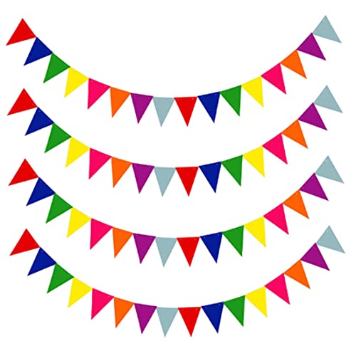 Stibzeup Bunting Banner Dreieck Bunting Flags für Geburtstag Hochzeit Garten Festivals Party Dekoration 4PCS Bunt von Stibzeup