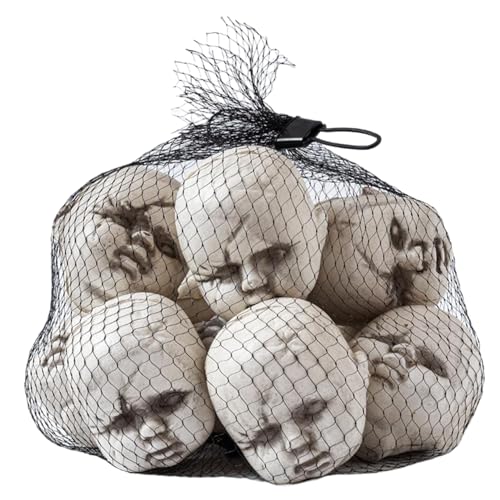 Stibzeup Halloween gruseliger Puppenkopf 10pcs Plastik 2,8x2,8x2,4 Zoll gruseliger Puppenkopf mit Bag DIY, um gruselige Babypuppe für Haunted House Halloween Party Supplies Dekor zu malen von Stibzeup