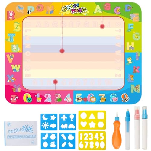 Stibzeup Water Doodle Matte, 39 x 30 Zoll Kinder zeichnen Matte für 4-6 Jahre, Bildungswasserzeichnung, Wiederverwendbare magische Farbe für Kleinkinder, Jungen, Mädchen von Stibzeup