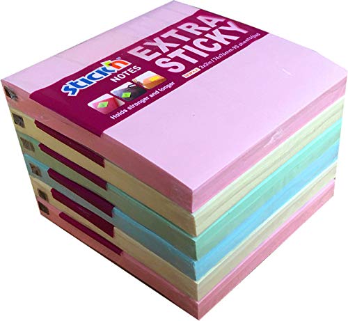 Stick N 21659 76 x 76 mm extra Grillmeister Sticky Notes Pastellfarben – sortiert (6 Stück) von Stick'n