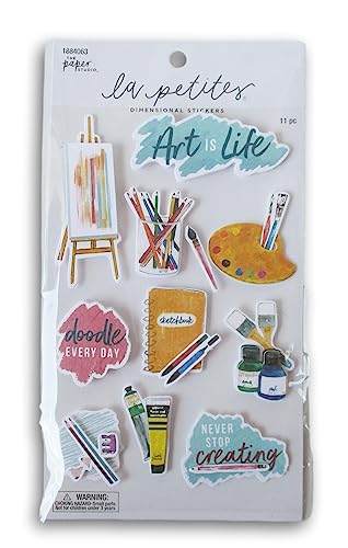 Art is Life 3D-Aufkleber für Bastelarbeiten, Sammelalben, Kartengestaltung, 11 Stück von Stickabilities