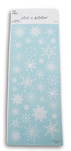 Blaue und weiße Schneeflocken-Glitzer-Aufkleber für Journaling, Scrapbooking, Kartenherstellung, Kunst und Handwerk - 34 Stück von Stickabilities