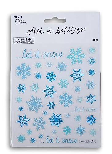 Schneeflocken Let it Snow Weihnachtsaufkleber für Journaling, Scrapbooking, Kartenherstellung, Kunst & Handwerk - 84 Stück von Stickabilities