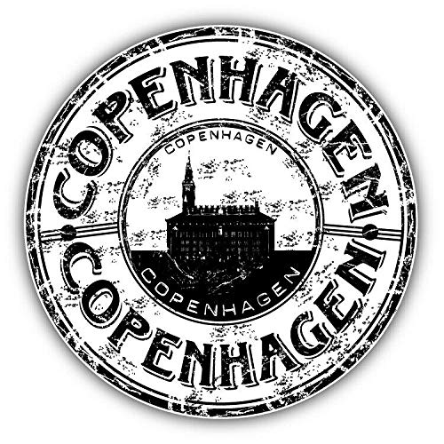 10cm! Klebe-Folie Wetterfest Made-IN-Germany Copenhagen City Denmark Grunge Travel Stamp G296 UV&Waschanlagenfest Auto-Aufkleber Sticker Decal von Sticker-Designs