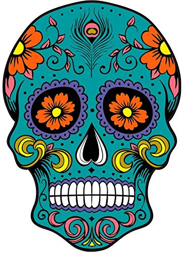 Sticker-Designs 15cm! Klebe-Folie Wetterfest Skull Totenkopf Mexican Spanish Day of Dead Día de Muertos Sexy T378 UV&Waschanlagenfest Auto-Aufkleber von Sticker-Designs