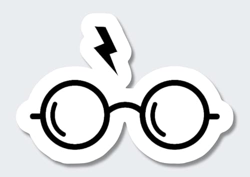 Harry Potter Narbe und Brille Sticker, Aufkleber, Doppelpack, mehrere Größen (20 cm breite) von StickerGreen