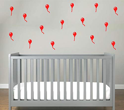 Luftballon Sticker 40 Teilig Set Aufkleber Wandtattoo Babyzimmer Ballons Deko Decal (Rot) von StickerMarket