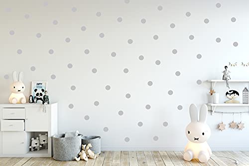 PUNKTE SET 70er an der Wand Wandtattoo Polka Dots Tupfen Babyzimmer Wandsticker Vinyl DIY Wandaufkleber (Hellgrau) von StickerMarket