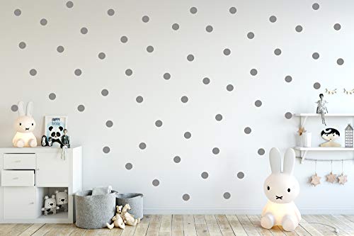 Punkte Set 70er Wandtattoo Polka Dots Tupfen Baby Wandsticker Vinyl DIY Wandaufkleber (Grau) von StickerMarket