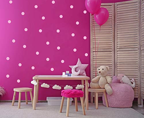 Punkte Set 70er Wandtattoo Polka Dots Tupfen Baby Wandsticker Vinyl DIY Wandaufkleber (Pastell-Rosa) von StickerMarket