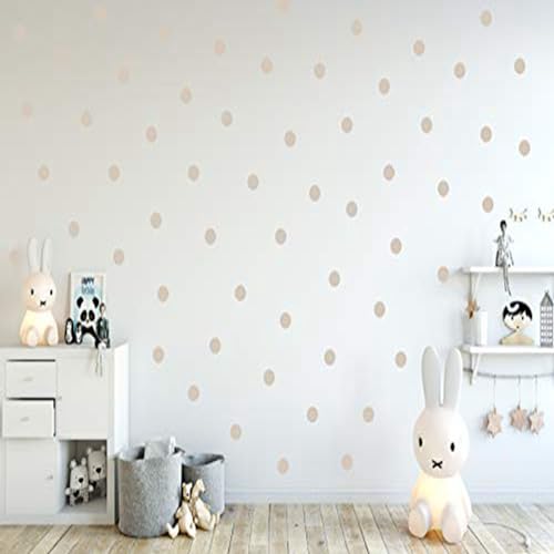 Punkte Set 70er an der Wand Wandtattoo Polka Dots Tupfen Babyzimmer Wandsticker Vinyl DIY Wandaufkleber (Beige) von StickerMarket