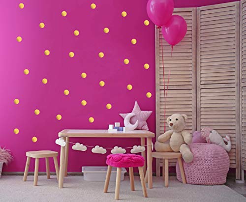 Punkte Set 70er an der Wand Wandtattoo Polka Dots Tupfen Babyzimmer Wandsticker Vinyl DIY Wandaufkleber (Gold) von StickerMarket