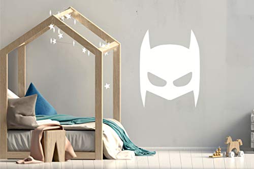 Super Hero Maske Set Kinderzimmer Wandsticker Wandaufkleber Wandbilder Babyzimmer Deko (21cm (B) x 27cm (H), Weiß) von StickerMarket