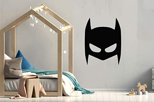 Super Hero Maske Set Kinderzimmer Wandsticker Wandaufkleber Wandbilder Babyzimmer Deko (60cm (B) x 78cm (H), Schwarz) von StickerMarket