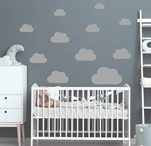 WOLKEN SET 13x Wolke Wandtattoo Wandaufkleber Sticker Aufkleber Wand Himmel Baby (Grau) von StickerMarket