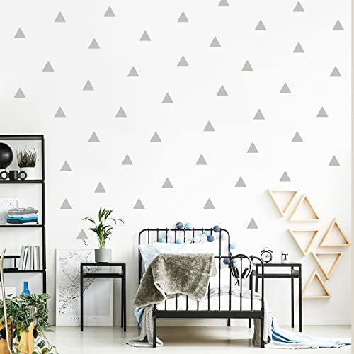 Wandtattoo Dreieck Pyramide Babyzimmer Kinderzimmer Wandaufkleber Triangel (120er Set, Hellgrau) von StickerMarket