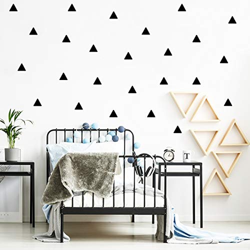 Wandtattoo Dreieck Pyramide Babyzimmer Kinderzimmer Wandaufkleber Triangel (120er Set, Schwarz) von StickerMarket