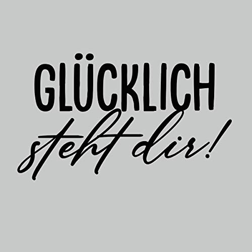 Wandtattoo - Glücklich steht dir - Wandaufkleber Wandsticker Spruch Deko an der Wand (40cm(H) x 60cm(B), A Schwarz) von StickerMarket