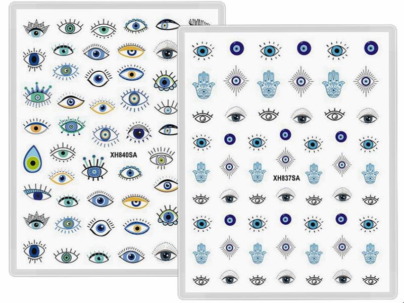 Evil Eye Nail Art Aufkleber Hamsa Hand Symbol Nagelsticker Der Fatima Selbstklebende Nägel Wgsa von StickerRay