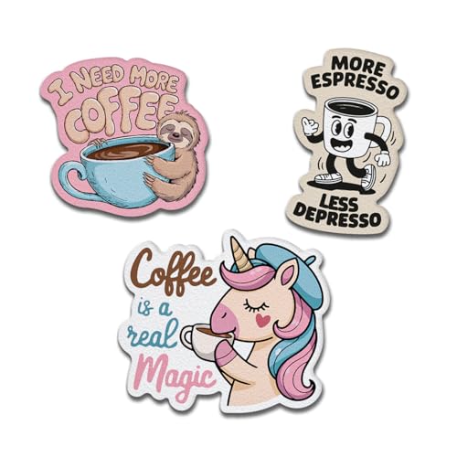 Stickerblend Coffe Lover Patches - Lustige & Ästhetische Applikationen für Rucksäcke, T-Shirts & Accessoires von Stickerblend