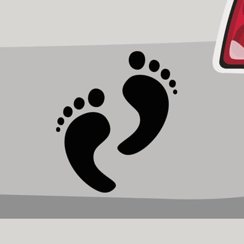 Aufkleber - Füße Abdruck Baby feet Fuß - Sticker, Folienaukleber für Auto, Motorrad, Fahrrad, Laptop, LKW (24x20cm | Gelb) von Stickerfreaks