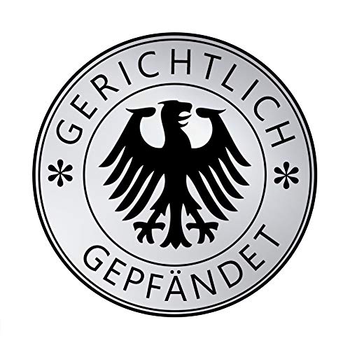 Aufkleber Gerichtlich Gepfändet Kuckuck Pfandhaus Fun Sticker Ø 70mm Vollstreckung Pfändung Größe 1 Stück von Stickerworld24