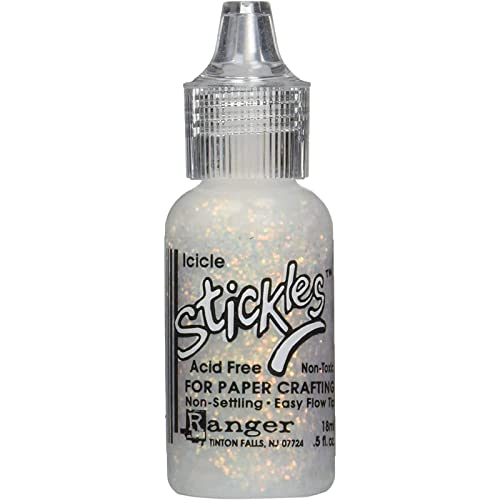 Stickles Glitter Glues Ranger Industries, Icicle, Silber von Stickles