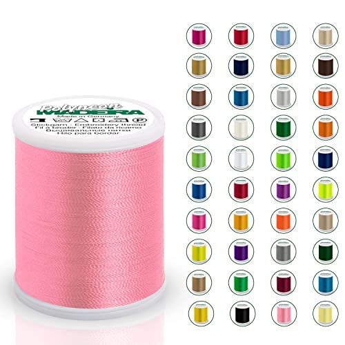 Madeira Polyneon 40 Original | 1.000 m Spule | Stickgarn für Stickmaschine | Maschinenstickgarn | Garn zum Sticken | Stickset (1815 Pink) von Stickling