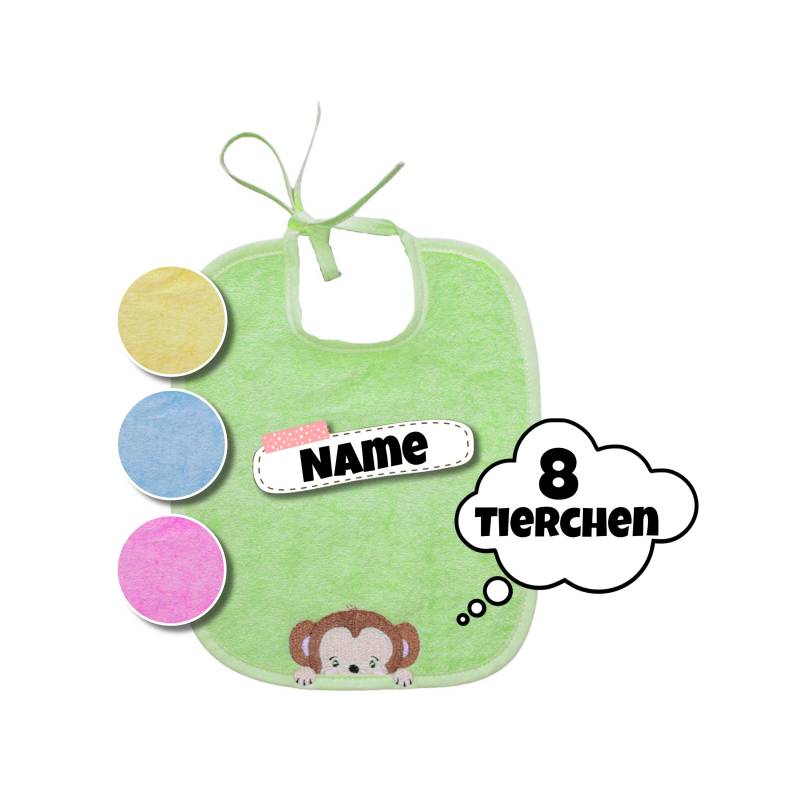 Baby Lätzchen Mit Name Und Tierchen Personalisiert | Namen Latz Geschenk Zur Geburt 8 Tiere Spucktuch von SticklingDE