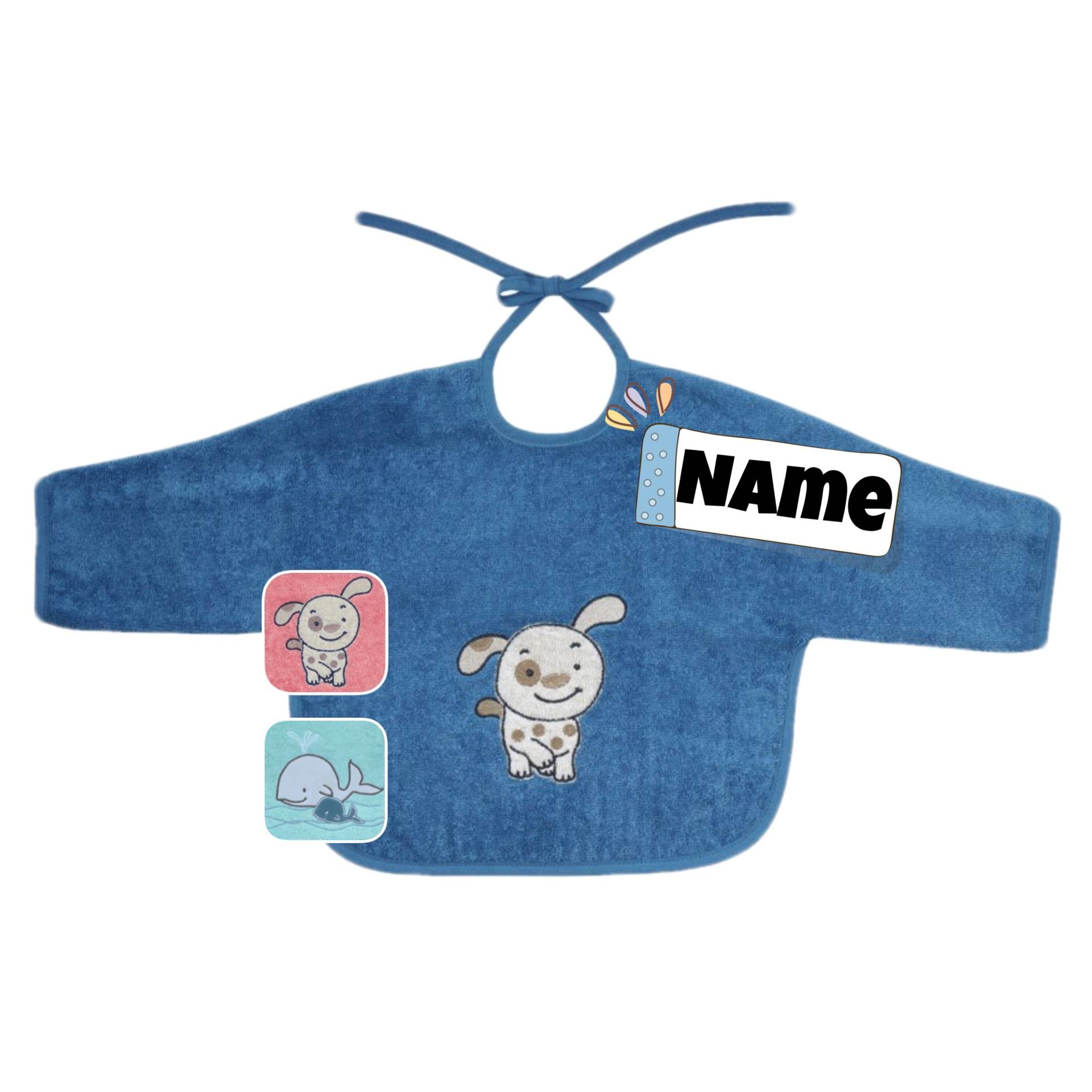 Lätzchen Baby Bestickt Mit Namen | 100% Bio Baumwolle Personalisiert Ärmel Geschenk Name Spucklatz von SticklingDE