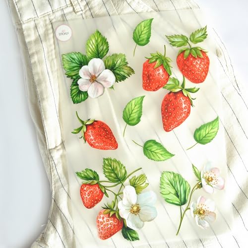 Bügelbilder Erdbeeren Set für Textilien, DIN A4 zum Aufbügeln | Dekoration Stoffreparatur von T-Shirts, Hoodies, Jeans | Patches für Kinder, Erwachsene, Familie Bügelbilder Erdbeeren Set für Textilien, DIN A4 zum Aufbügeln | Dekoration Stoffreparatur von T-Shirts, Hoodies, Jeans | Patches für Kinder, Erwachsene, Familie von Stickly