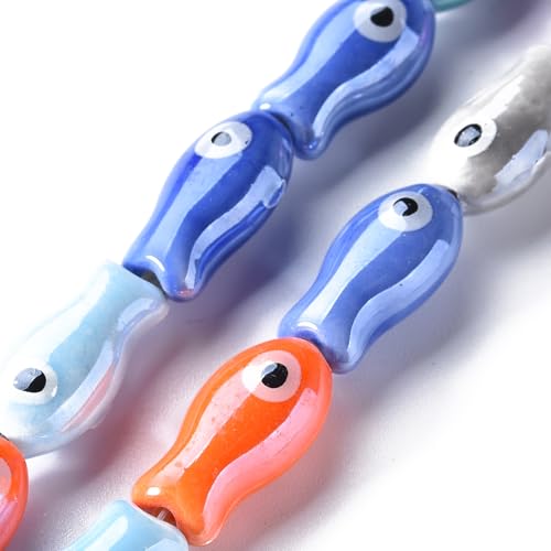 Stiesy 16 Stück/Strang, handgefertigte Familienrosen, Porzellan-Fischperlen, Strang, gemischte Farben, Porzellan-Keramikperlen für Armbänder, Ohrringe, Halsketten, DIY-Schmuckherstellung Stiesy 16 Stück/Strang, handgefertigte Familienrosen, Porzellan-Fischperlen, Strang, gemischte Farben, Porzellan-Keramikperlen für Armbänder, Ohrringe, Halsketten, DIY-Schmuckherstellung von Stiesy