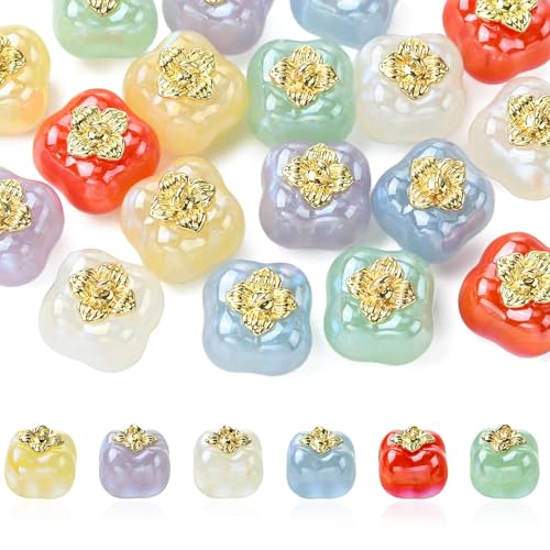 Stiesy 18 Stück UV-beschichtete Acryl-Fruchtperlen, Abstandshalter, schillernde 3D-Persimmon-Schmuckperlen, Großpackung für selbstgemachte Halsketten, Ohrringe, Armbänder Stiesy 18 Stück UV-beschichtete Acryl-Fruchtperlen, Abstandshalter, schillernde 3D-Persimmon-Schmuckperlen, Großpackung für selbstgemachte Halsketten, Ohrringe, Armbänder von Stiesy