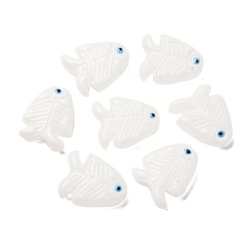 Stiesy 20 Stück Fisch-Emaille-Perlen, weiß, handgefertigt, Lampwork, Meerestier-Abstandhalter, lose Perlen, Großpackung für Ozean-Thema, DIY, Armband, Halskette, Handwerk Stiesy 20 Stück Fisch-Emaille-Perlen, weiß, handgefertigt, Lampwork, Meerestier-Abstandhalter, lose Perlen, Großpackung für Ozean-Thema, DIY, Armband, Halskette, Handwerk von Stiesy