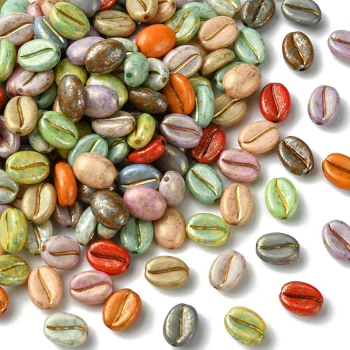 Stiesy 200 Stück Acryl-Kaffeebohnen-Perlen, gemischte Farben, Lebensmittel-Perlen mit 1,2 mm geraden Löchern, niedliche, lose Abstandshalter, Perlen für DIY-Halsketten, Armbänder, Ohrringe, Stiesy 200 Stück Acryl-Kaffeebohnen-Perlen, gemischte Farben, Lebensmittel-Perlen mit 1,2 mm geraden Löchern, niedliche, lose Abstandshalter, Perlen für DIY-Halsketten, Armbänder, Ohrringe, von Stiesy
