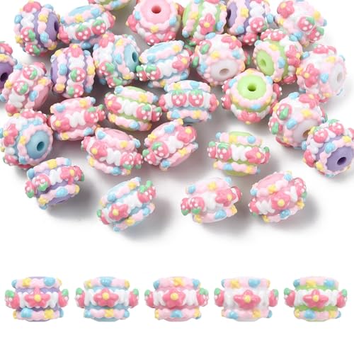 Stiesy 30 Stück handgezeichnete Emaille-Acryl-Pastellperlen, niedliche Erdbeere und Blumen, Rondelle, Abstandshalter, lose Perlen für DIY-Charm-Armbänder, Schmuckherstellung Stiesy 30 Stück handgezeichnete Emaille-Acryl-Pastellperlen, niedliche Erdbeere und Blumen, Rondelle, Abstandshalter, lose Perlen für DIY-Charm-Armbänder, Schmuckherstellung von Stiesy