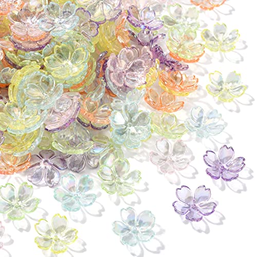 Stiesy 300Pcs Mixed Color Flower Spacer Bead Caps Transparent Flower End Caps 5-Petal Floral Beads for DIY Crafts Bracelet Jewelry Making Accessories Stiesy 300Pcs Mixed Color Flower Spacer Bead Caps Transparent Flower End Caps 5-Petal Floral Beads for DIY Crafts Bracelet Jewelry Making Accessories von Stiesy