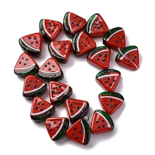 Stiesy 3D-Wassermelonen-Lampwork-Perlen, dreieckige Form, Sommerfruchtperlen, Abstandshalter für DIY-Halsketten, Armbänder, baumelnde Ohrringe, Schlüsselanhänger, Basteln, 10 Stück Stiesy 3D-Wassermelonen-Lampwork-Perlen, dreieckige Form, Sommerfruchtperlen, Abstandshalter für DIY-Halsketten, Armbänder, baumelnde Ohrringe, Schlüsselanhänger, Basteln, 10 Stück von Stiesy