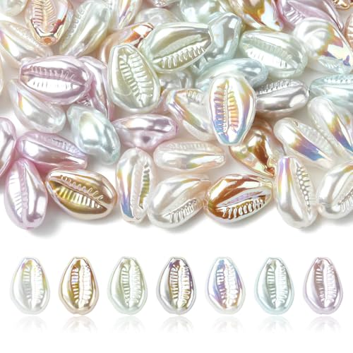 Stiesy 50 Stück UV-beschichtete ABS-Schalenharz-Perlen, Barockperle, Muschelform, DIY-Perlen, Großpackung mit Ozean-Thema, Schmuckzubehör für Halsketten, Armbänder, Ohrringe Stiesy 50 Stück UV-beschichtete ABS-Schalenharz-Perlen, Barockperle, Muschelform, DIY-Perlen, Großpackung mit Ozean-Thema, Schmuckzubehör für Halsketten, Armbänder, Ohrringe von Stiesy